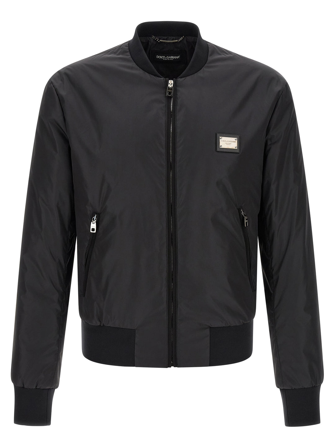 Dolce & Gabbana Logo Plaque Bomber Jacket Puffer Jackets - Nero | c39874b33a55fd0e71b985f691ce9e52d33185c2