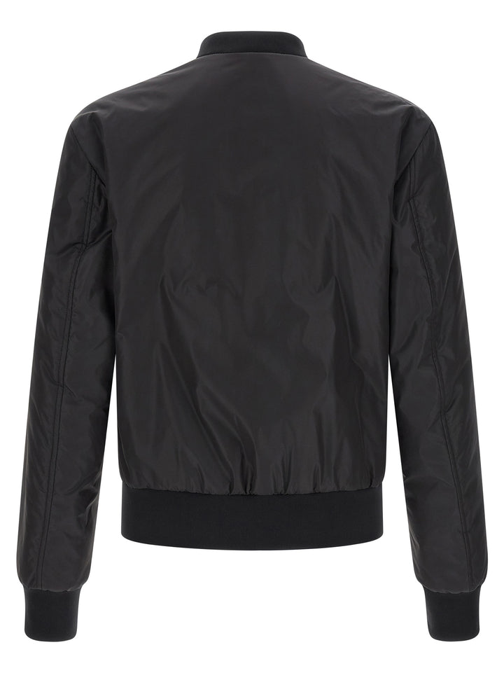 Dolce & Gabbana Logo Plaque Bomber Jacket Puffer Jackets - Nero | f5ab03cf540de64f832141d225d1dd5663a34666