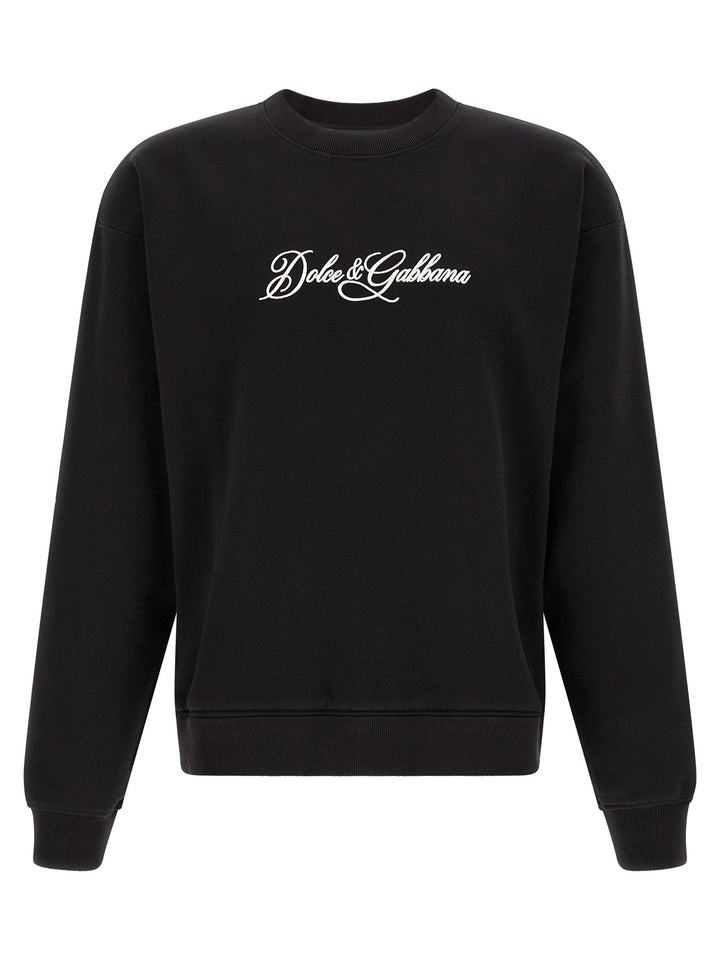 Dolce & Gabbana Logo Embroidery Felpe - Nero | 1800a872d804d597854da3b81a1b674bded7a77a