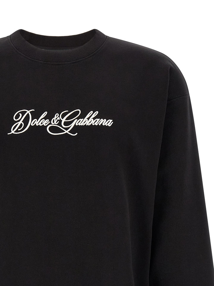 Dolce & Gabbana Logo Embroidery Felpe - Nero | b59354456e999eddb0e7075b7738ee33b5f8768a