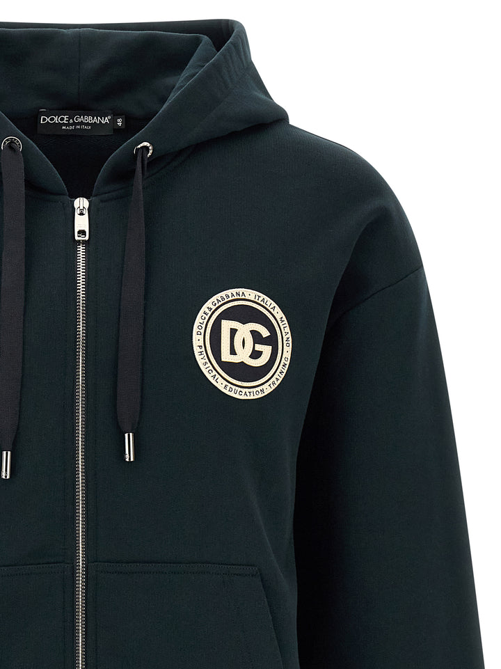 Dolce & Gabbana Logo Patch Hoodie Felpe - Verde | 3be809fd10465ad135b01e752d3155b5c559c97a