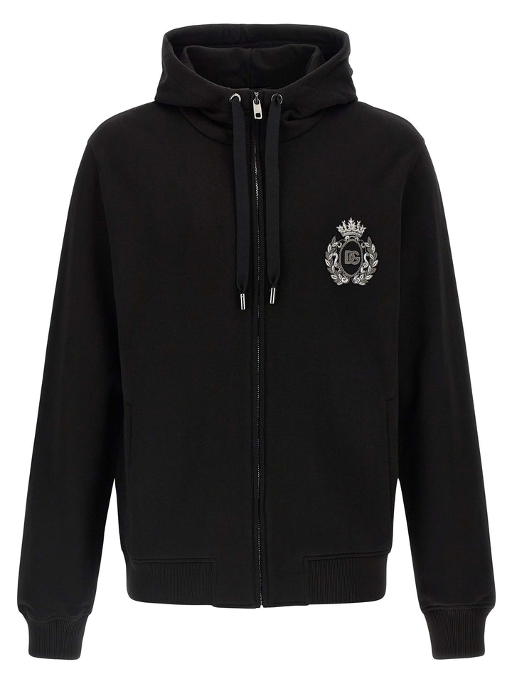 Dolce & Gabbana Heraldic Patch Hoodie Felpe - Nero | 29a6155d1be206d78d00d64f80d90351f116e611