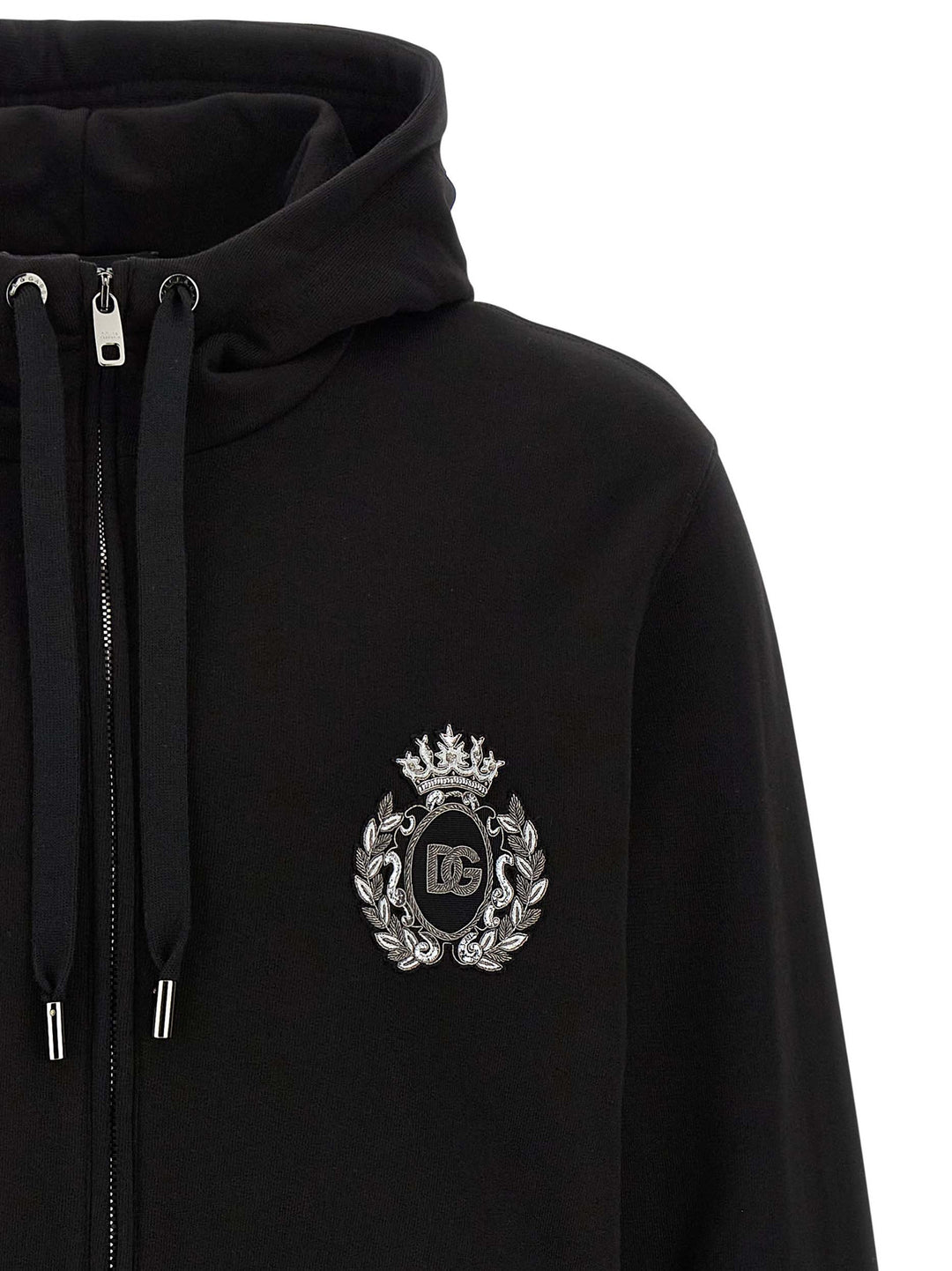 Dolce & Gabbana Heraldic Patch Hoodie Felpe - Nero | a29bc3d203b4eccbd38cbeb53791ba915db3230e