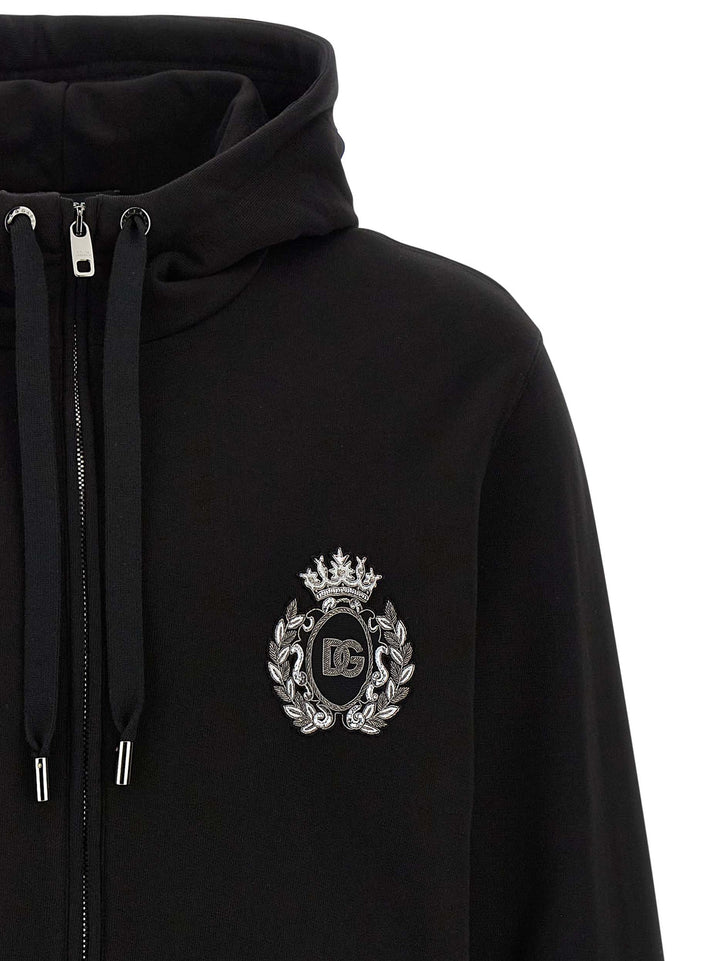 Dolce & Gabbana Heraldic Patch Hoodie Felpe - Nero | a29bc3d203b4eccbd38cbeb53791ba915db3230e