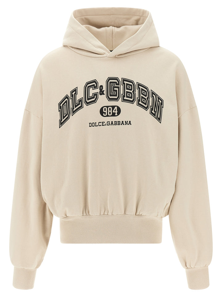 Dolce & Gabbana Logo Print Hoodie Felpe - Beige | 97a68f78d90133574803ba30170e0e37c8da0766