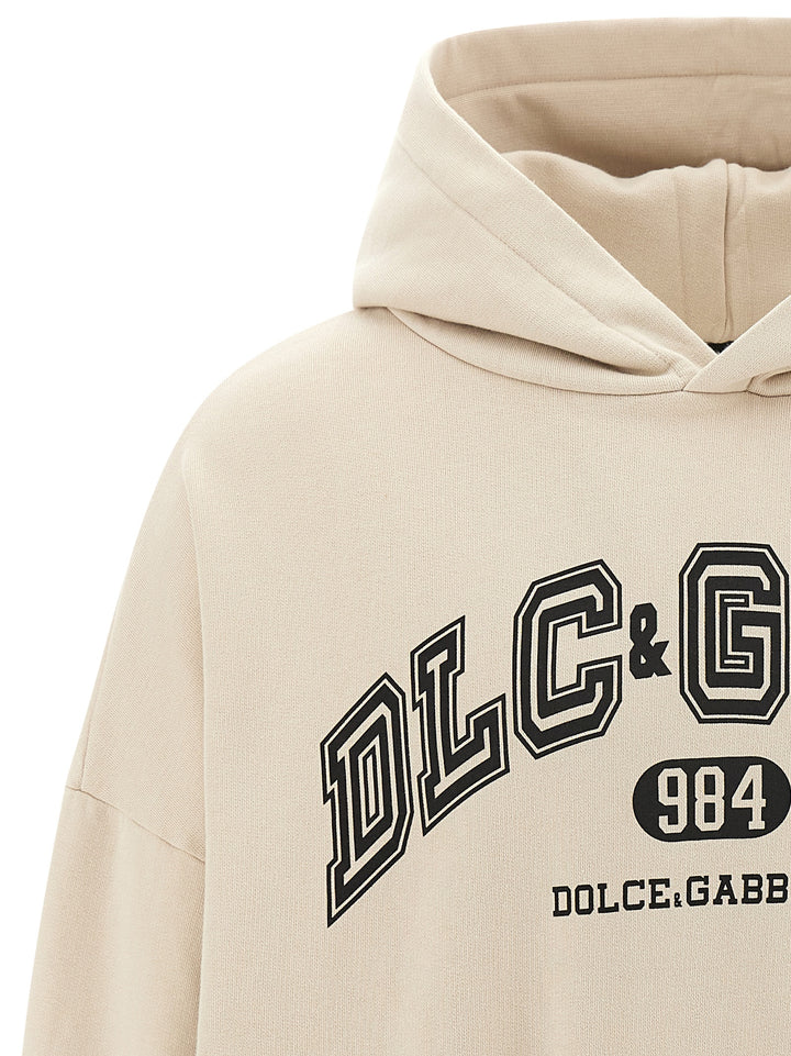 Dolce & Gabbana Logo Print Hoodie Felpe - Beige | b155fe3f4c5be4a001c42bfa615c972ec854bc64