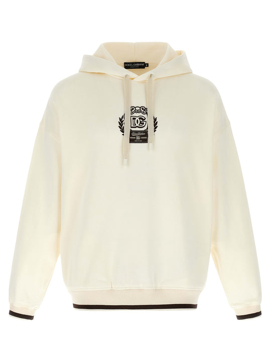 Logo Embroidery Hoodie Felpe Bianco