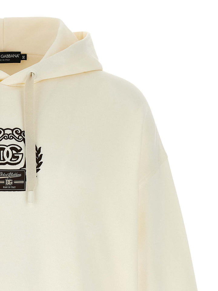 Dolce & Gabbana Logo Embroidery Hoodie Felpe - Bianco | 60fc44628cc82b7dc25448e787a3c79f46900e07