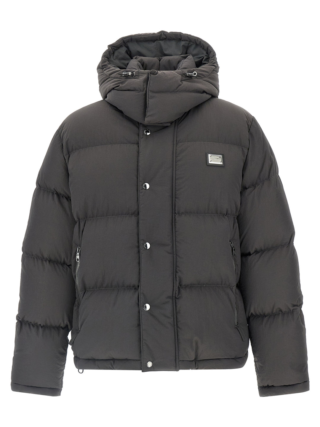 Dolce & Gabbana Logo Patch Down Jacket Puffer Jackets - Grigio | 1377df3dab0c6c29ab3bc28e379a2020d5c16b88
