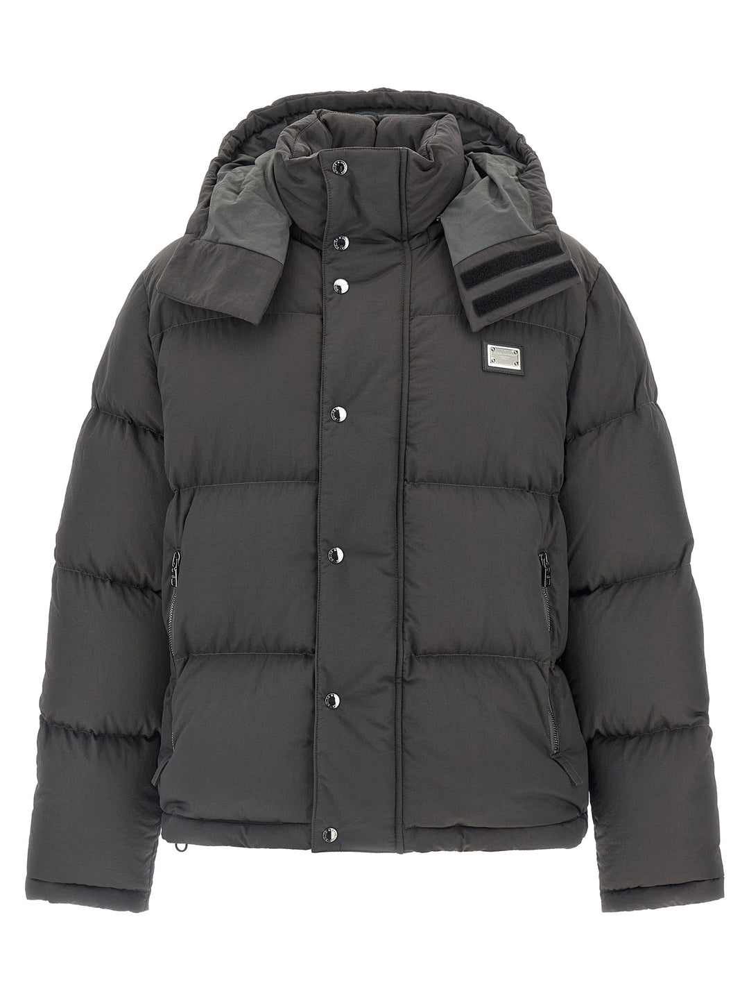 Dolce & Gabbana Logo Patch Down Jacket Puffer Jackets - Grigio | e881309fef7dfd452abd5298e86a6f6e11e1d22f