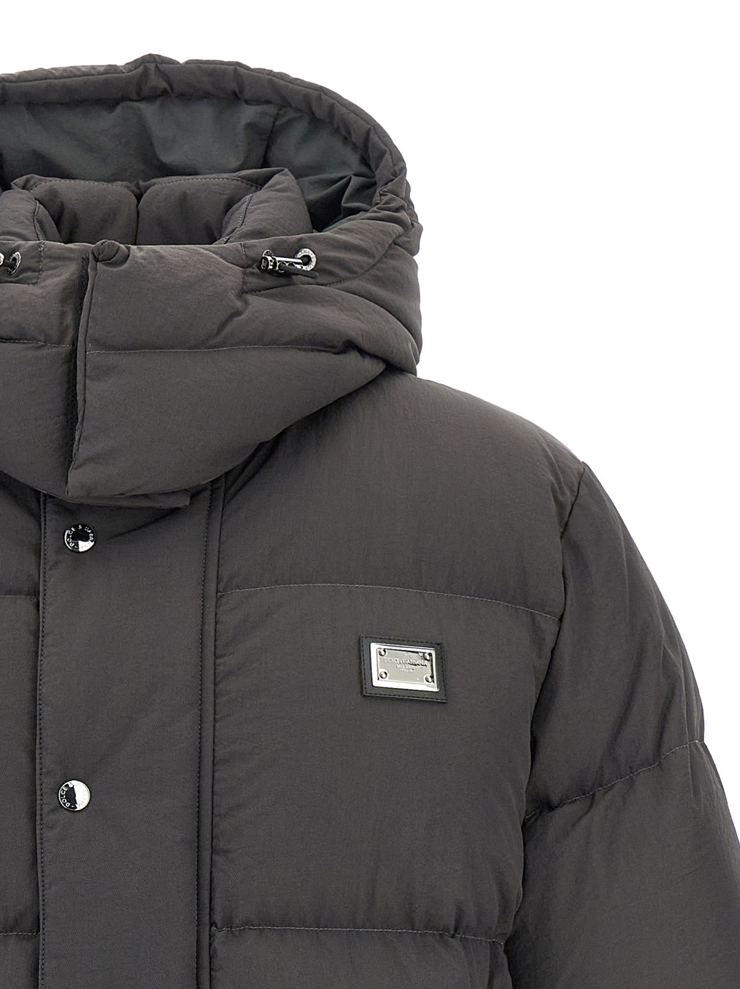 Dolce & Gabbana Logo Patch Down Jacket Puffer Jackets - Grigio | b490bff4d43d629b7f4063fe52b02755b2cb9aa0