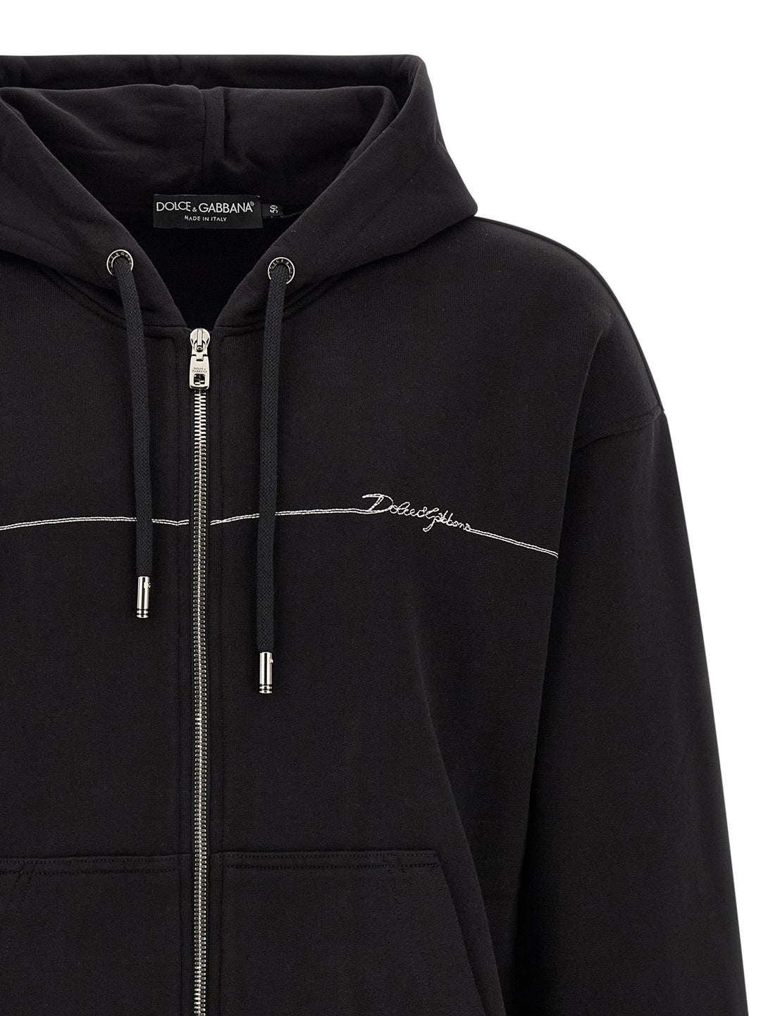 Dolce & Gabbana Logo Embroidery Hoodie Felpe - Nero | 07a4f8c2999b441988216afeb65fe8c3718d65e3