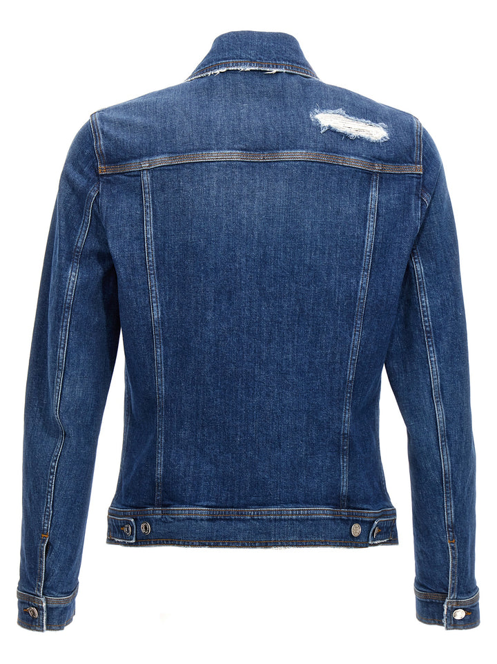 Dolce & Gabbana Denim Jacket With Used Effect Puffer Jackets - Blu | e16515cf303a9f6a66da34d3d0bb6e4c7969a840