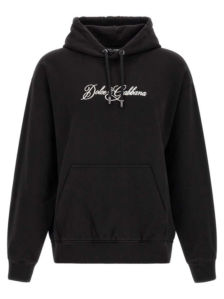 Dolce & Gabbana Logo Embroidery Hoodie Felpe - Nero | c9a5da19d080afb6cd40d3184bed7608af4016d4
