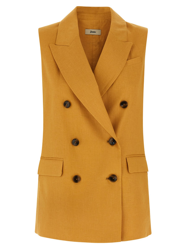 Linen Vest Gilet Giallo