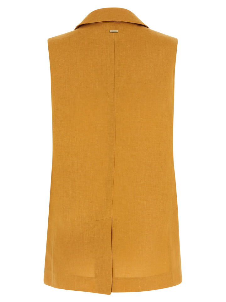 Herno Linen Vest Gilet - Giallo | 6b42f43c0c20b66cfa94ad9b6fef644336bd83d2