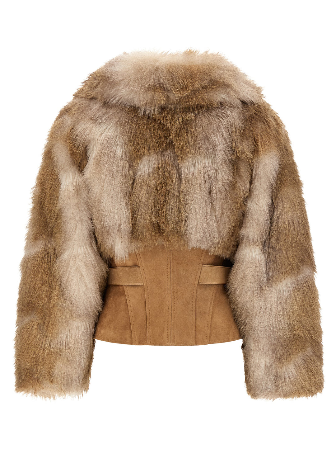 Elisabetta Franchi Bustier And Belted Jacket Puffer Jackets - Marrone | 283d4ae65623946d208d0f0aea1bcbb12fec2359