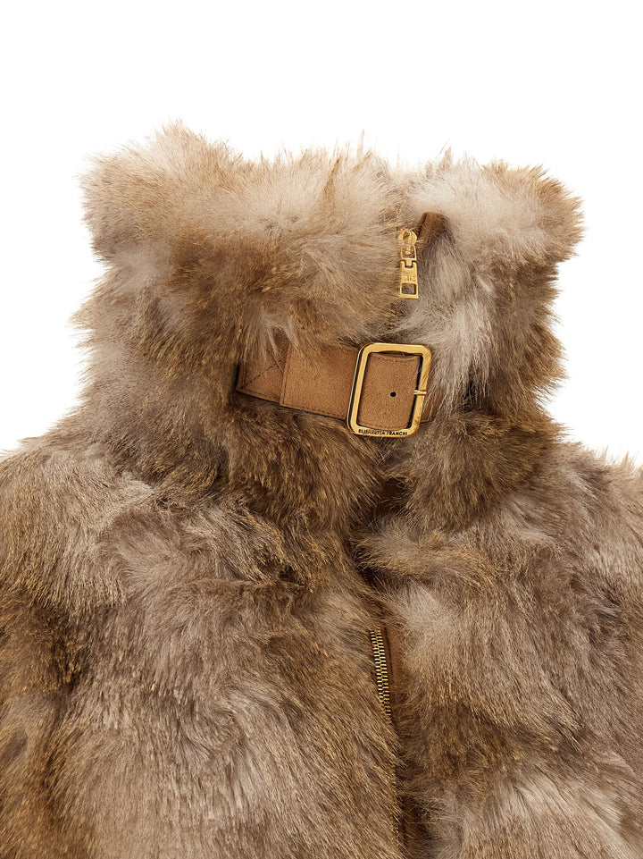 Elisabetta Franchi Bustier And Belted Jacket Puffer Jackets - Marrone | 3b21dbd64c7f93f6583047eacdf57f327a43f5b8