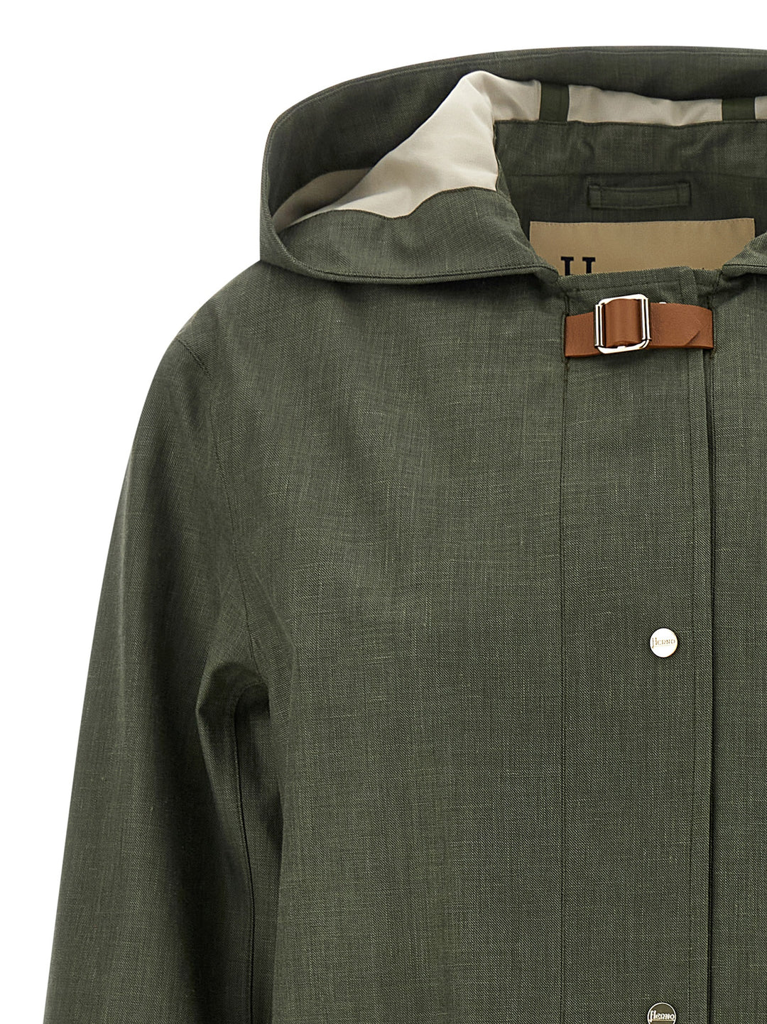 Herno Linen Raincoat Trench e Impermeabili - Verde | 263617054420ed458f5f59a17d9f01a0cec3fea1