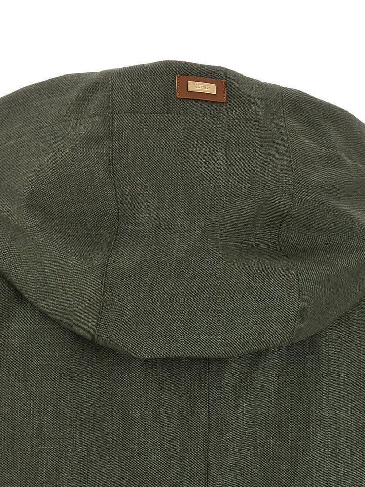 Herno Linen Raincoat Trench e Impermeabili - Verde | 1a1e403486e19e36ee73867ddf1b237b8368a497