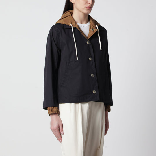 Reversible Jacket Blue/Caramel In Cotton Gabardine