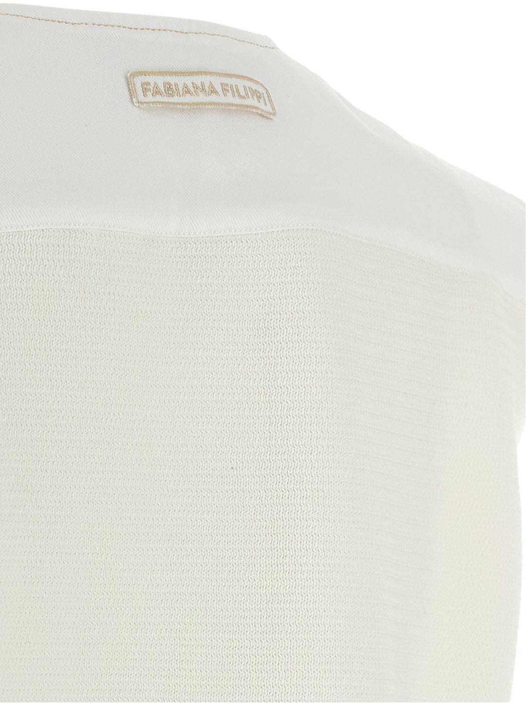 Fabiana Filippi Denim And Knit Vest Gilet - Bianco | 55d57c5b9401e8fb5302699e29cb883dd683fb6a