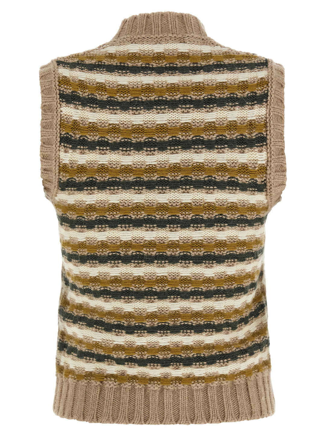 Marni Shetland Acquard Knit Vest Gilet - Beige | 50d6fce85dcfa90909610ab31709af9f7c340210