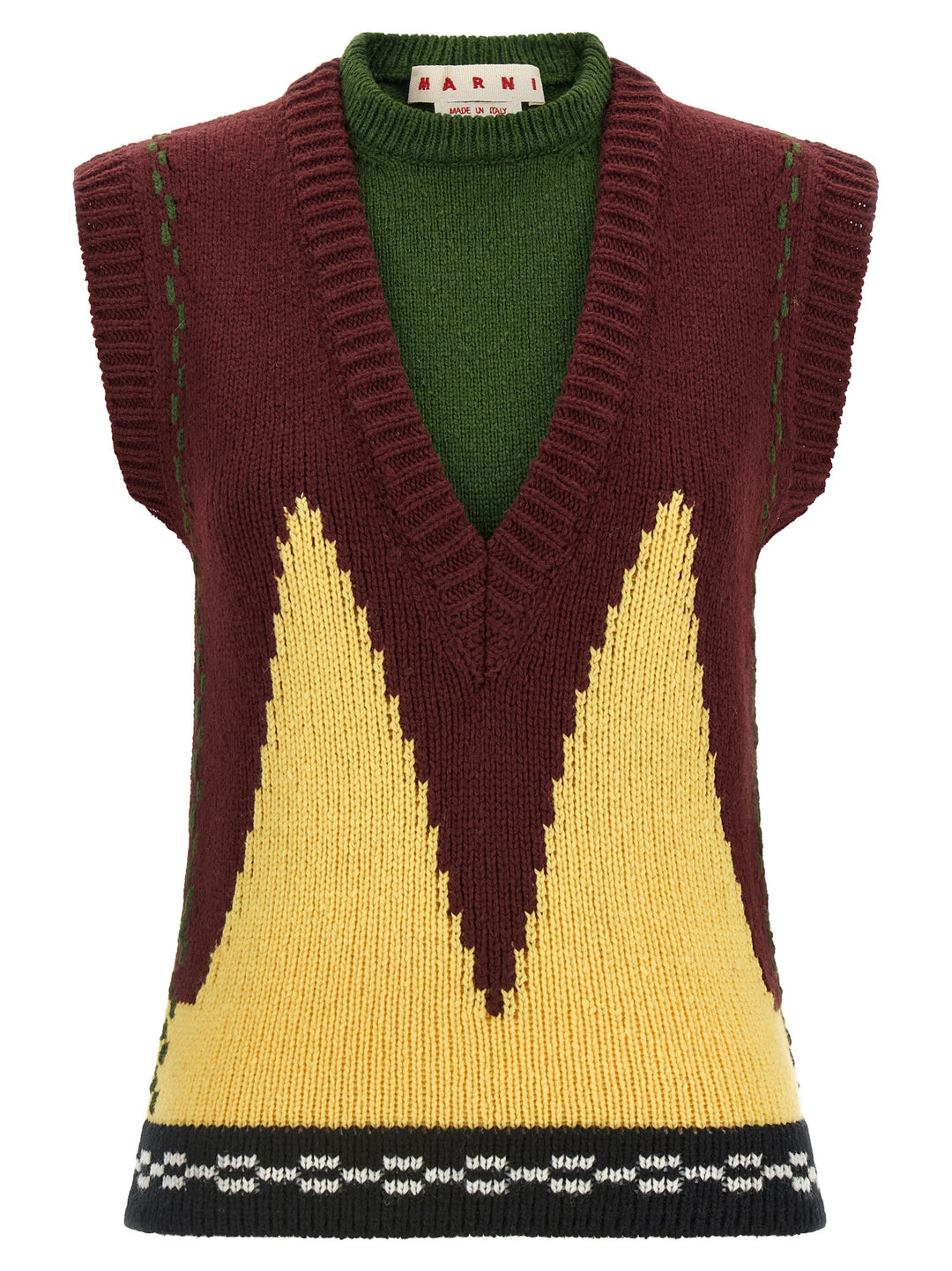 Marni Knit Vest Gilet - Bordeaux | c2884290ab84c22266c2fb9561d3fca39a6652c7