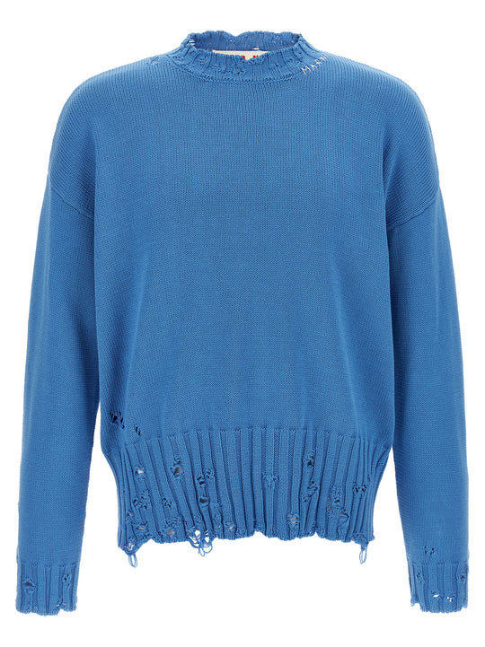 Logo Embroidery Sweater Maglioni Blu