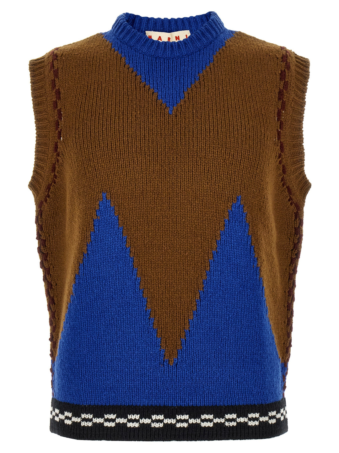 Marni M-Shaped Intarsia Vest Gilet - Multicolor | a6835eca5d89690ce9c31bb3e1106c102d354047