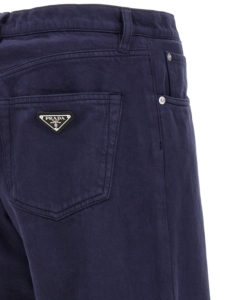 Prada Logo Jeans - Blu | b463418f921b54847e53bcca850b6d232e9412a5
