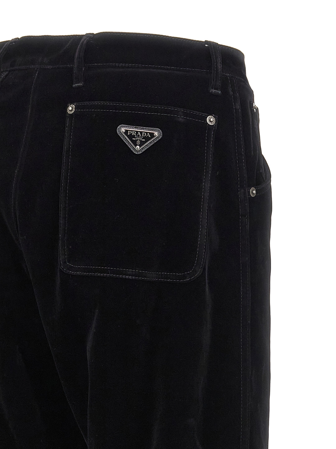 Prada Velvet Pantaloni - Nero | 69fa7bdba6f4ba1143ea6852f6f4a42c0f2bef5b