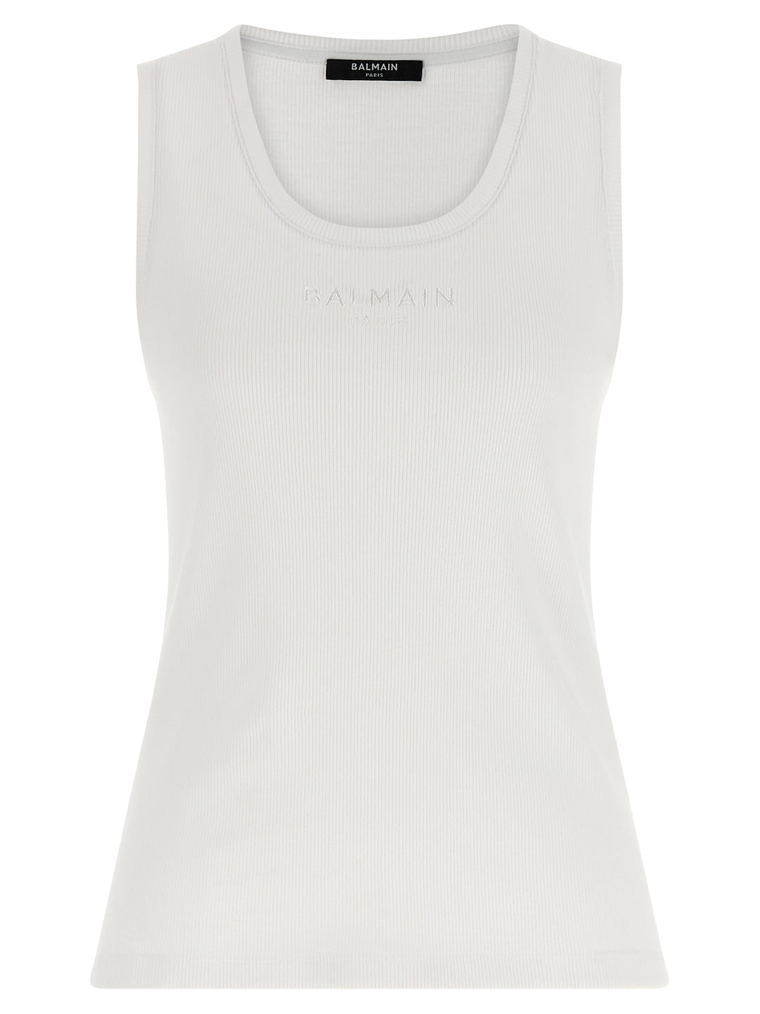 Balmain Logo Embroidery Tank Top Top - Bianco | 078fea8b11348b0d60e98b1a9c95a9babcb804e9