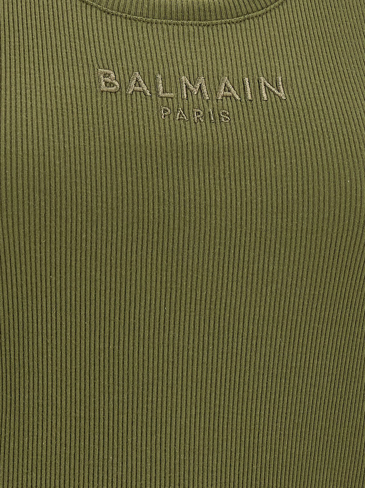 Balmain Logo Embroidery Tank Top Top - Verde | 9394f346e72a2b6d4a773c77bdb0342af92637dd