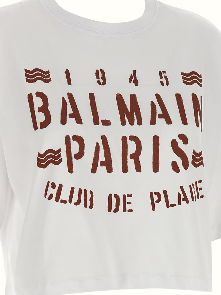 Balmain Plage T shirt - Bianco | e3fa8158bcfd63d14fa66c2fab670eeb9af25fb1