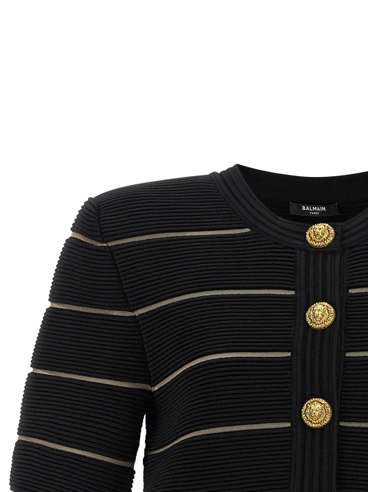 Balmain Cropped Cardigan Maglioni - Nero | 0fa73326ebabb3d3aa7480b822b9ad08e9f902d7