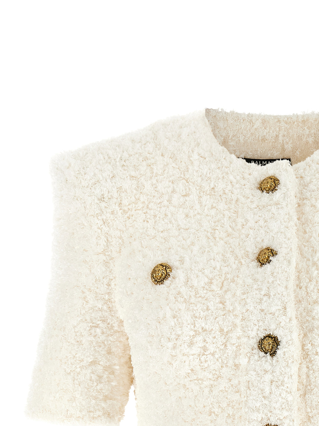 Balmain Cardigan Tweed Plumetis Maglioni - Bianco | 844662ca3fec35f590e760f136856b29854b80a0