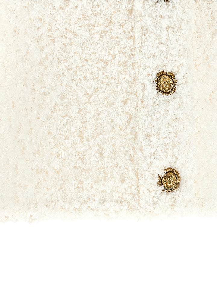 Balmain Cardigan Tweed Plumetis Maglioni - Bianco | 7de4e1178291c9c6924b86b1a7edbe4074a44623