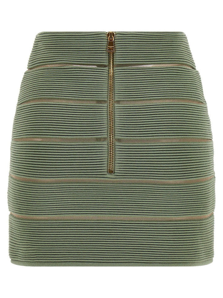 Balmain V-Shaped Waist Skirt Gonne - Verde | 1027a45037df4cb99cbf7ef763d1d6d622eadf15