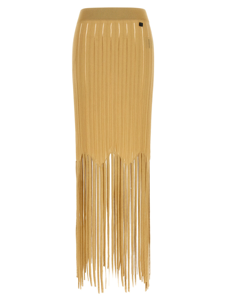 Balmain Fringed Skirt Gonne - Beige | 5ff42b081dfe51fb6ed6f7d578ac3aad570cecc6