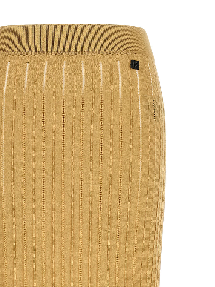 Balmain Fringed Skirt Gonne - Beige | 58c21d6ce2ca6bf4bab82958e8fce740f19bc93d