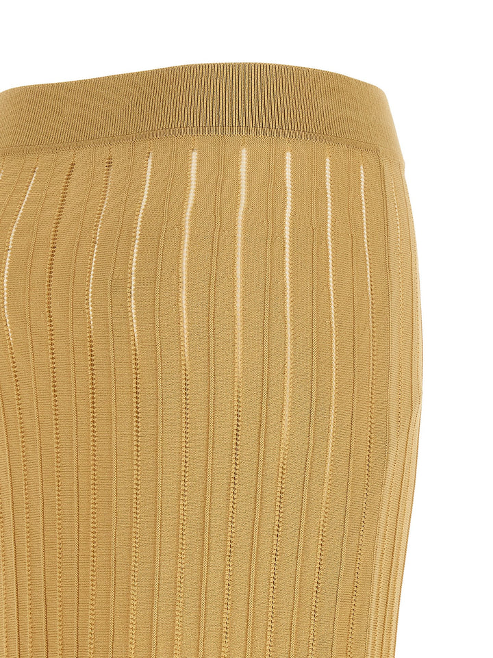 Balmain Fringed Skirt Gonne - Beige | b09c876ba52b1f9717f539a090966d4d9d332cd9