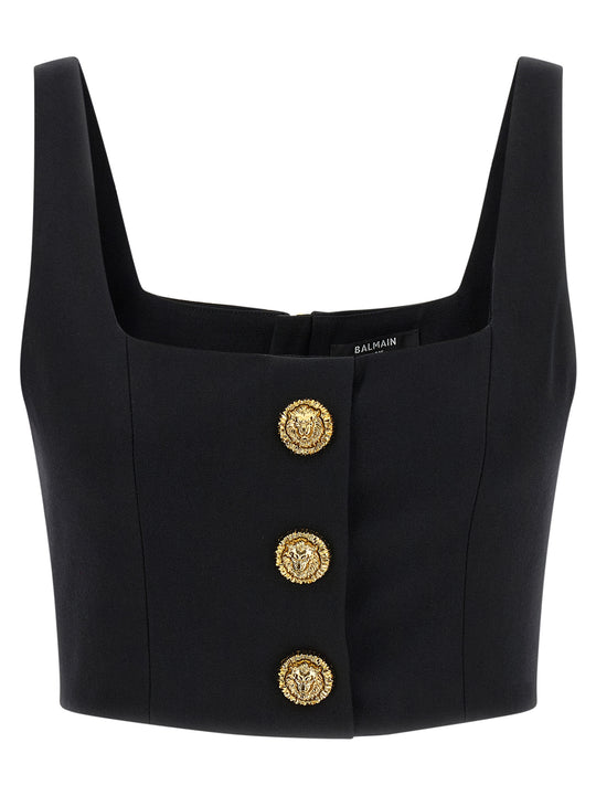 Button Top Top Nero