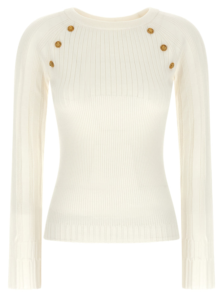 Balmain 3 Buttons Sweater Maglioni - Bianco | 82135e22a17b20e3cc8346b718f44b7847e2d7c3