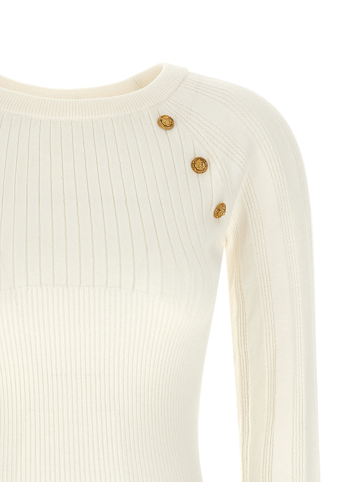 Balmain 3 Buttons Sweater Maglioni - Bianco | 0bbb40f6252c5c913ef348b0ecd70f6a5269aee2