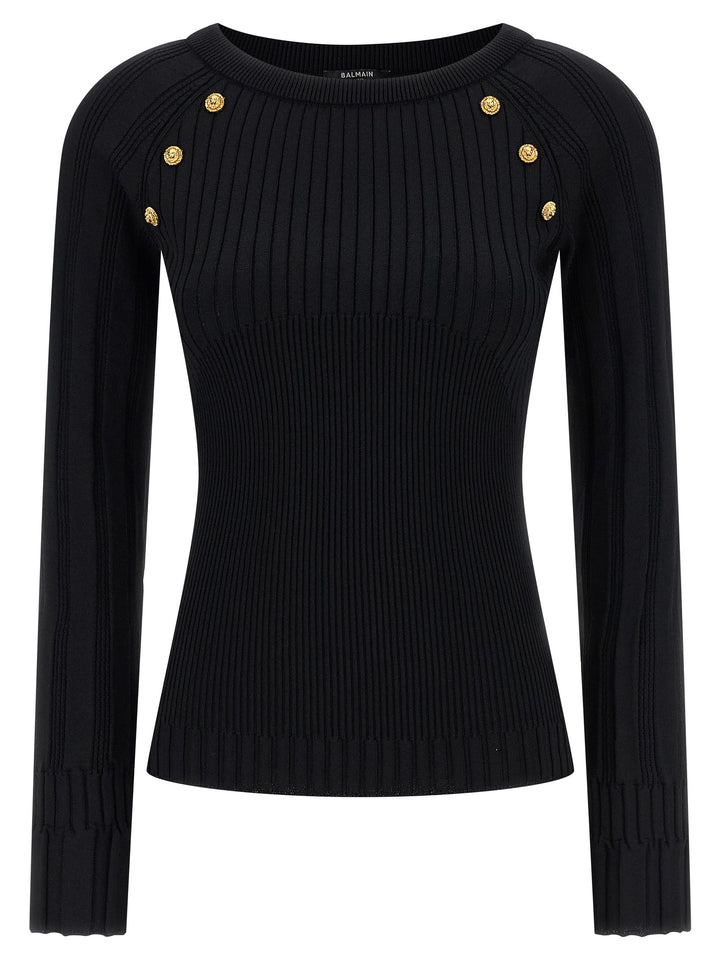 Balmain 3 Buttons Sweater Maglioni - Nero | 2ee768246591ae71366a5e5e9169a6307b859ae6