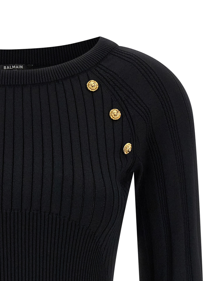 Balmain 3 Buttons Sweater Maglioni - Nero | 3d8eb2fafde9184e114472b9507fa3d1b2882177