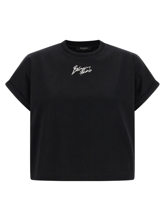 Cropped T Shirt Nero