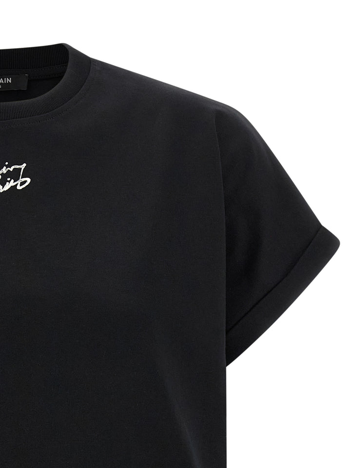 Balmain Cropped T shirt - Nero | 33fde7a2be4128862f88067fed43461a1b73817b