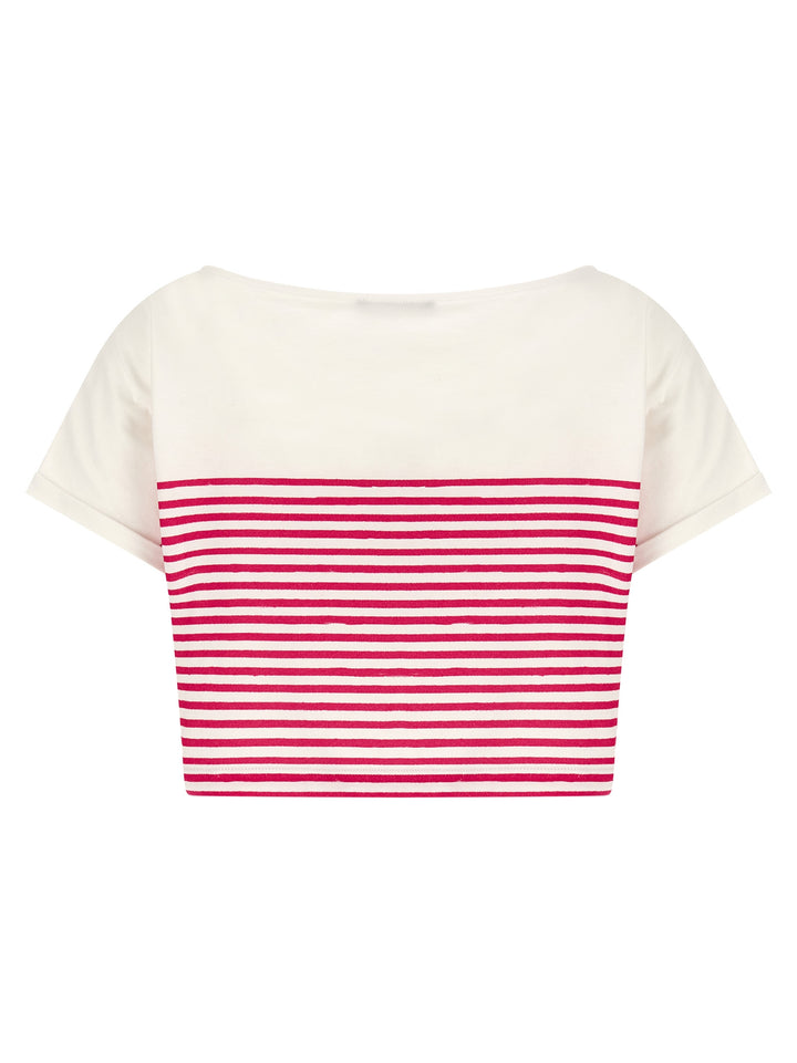 Balmain Marinière T shirt - Fucsia | 50688b47c4fdeebe1f6f672ee3ff32d7d246f7fd
